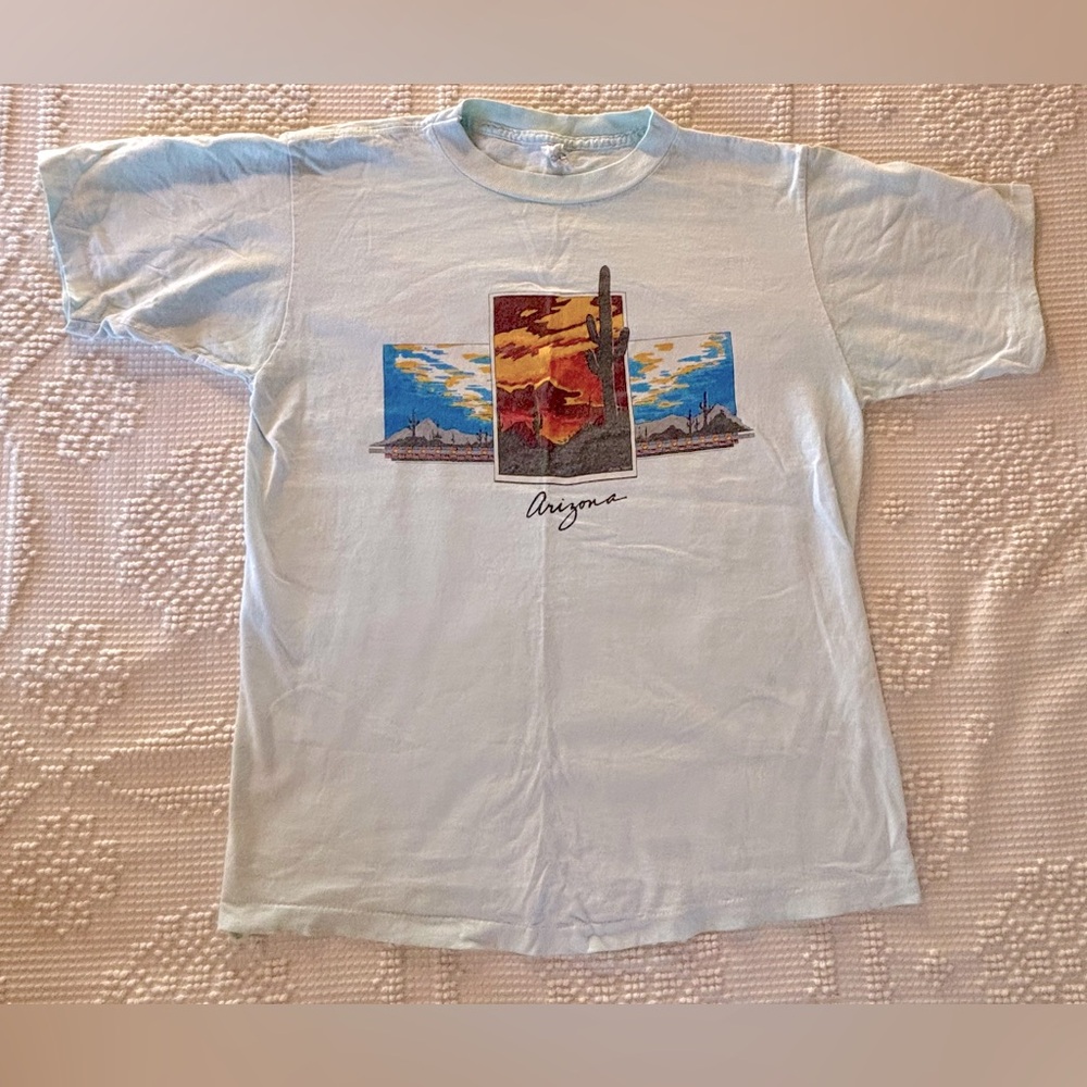 VTG Arizona T-shirt Light Blue Size Small/Medium 90s
